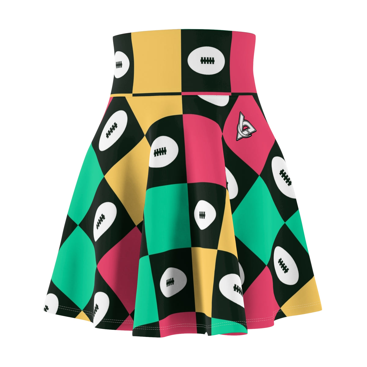 Football Watermelon Checker Drive Women's Athletic Skater Skirt