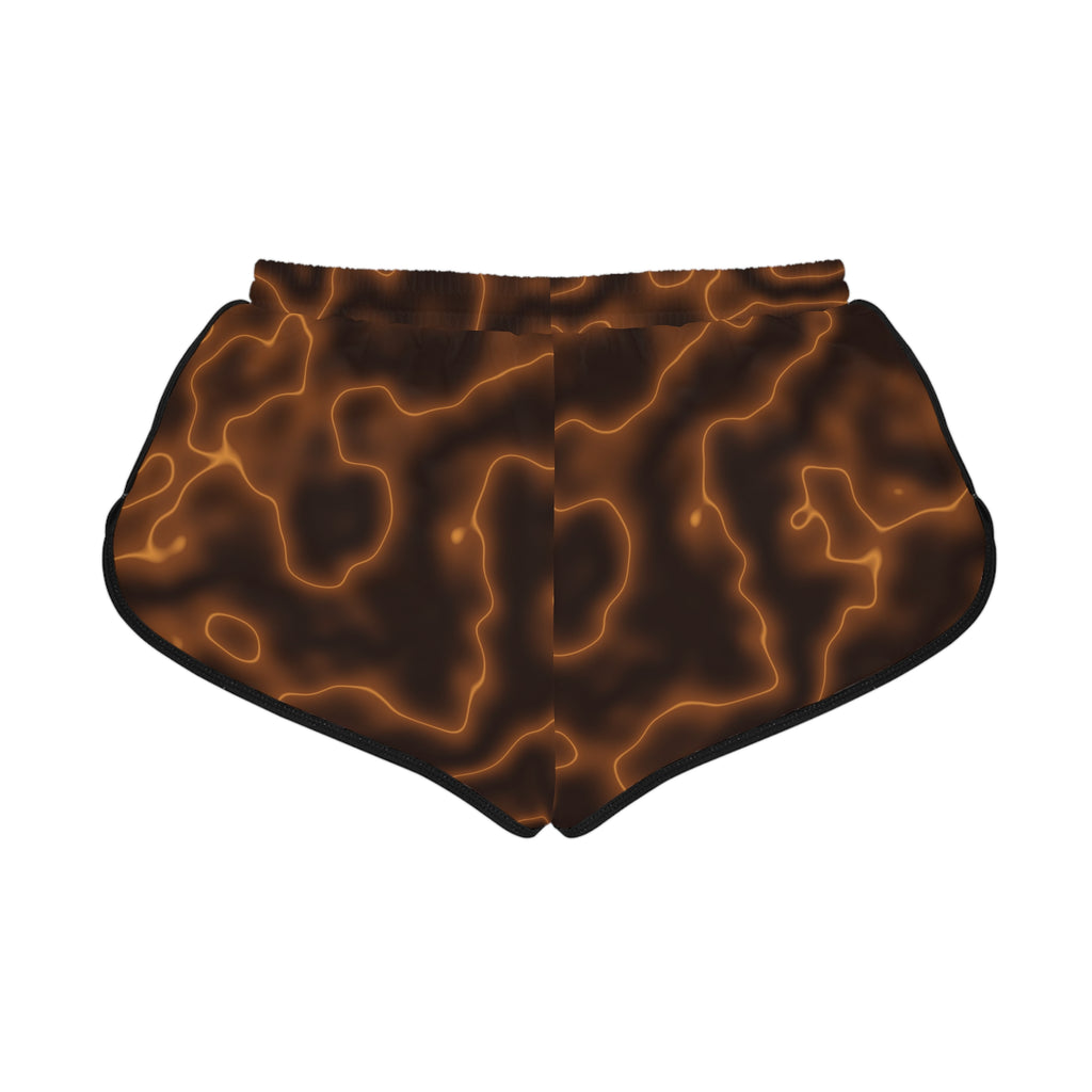 Women's Cider Marble Relaxed Shorts — All-Over Print Running & Workout Shorts