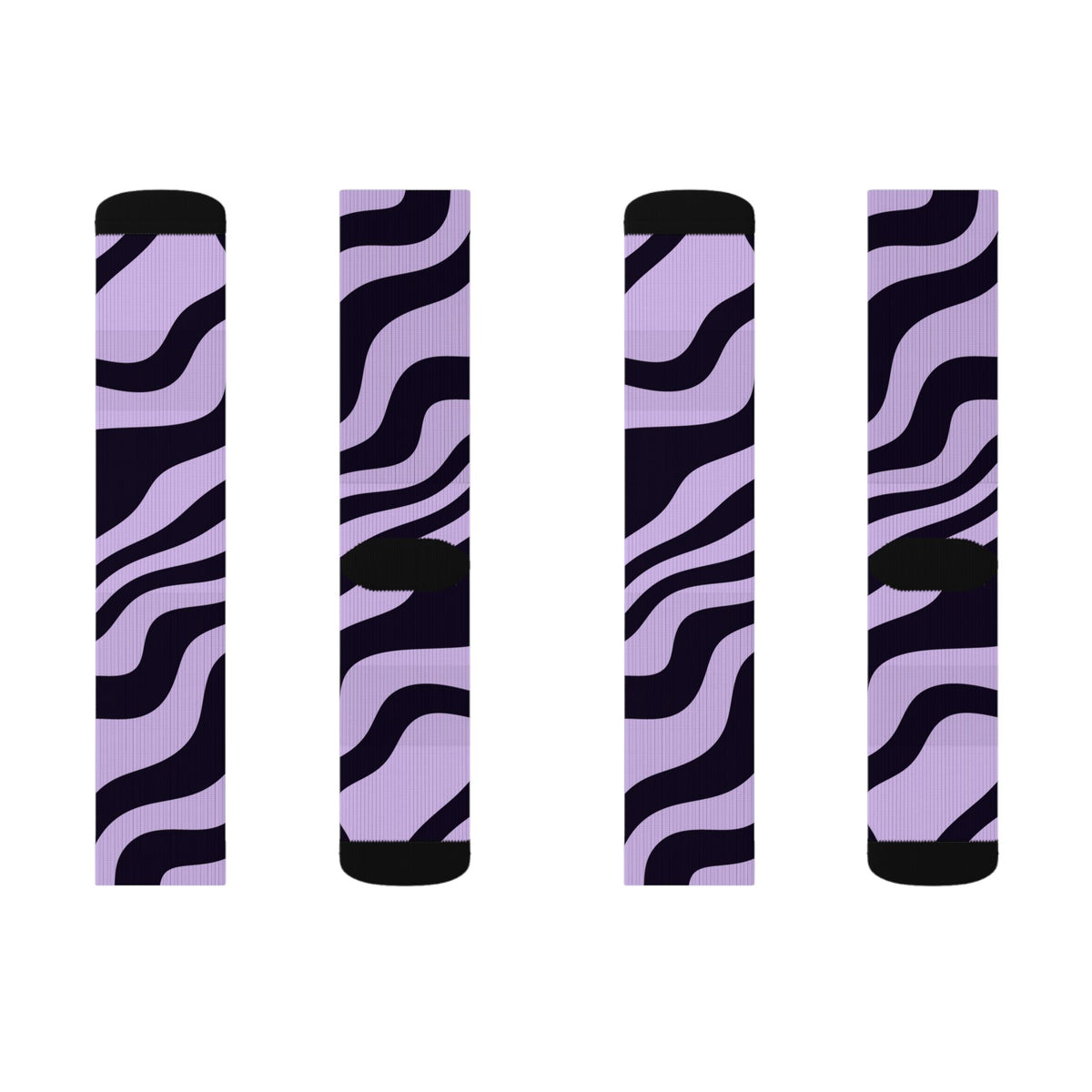 Grape Zebra Athletic Crew Socks