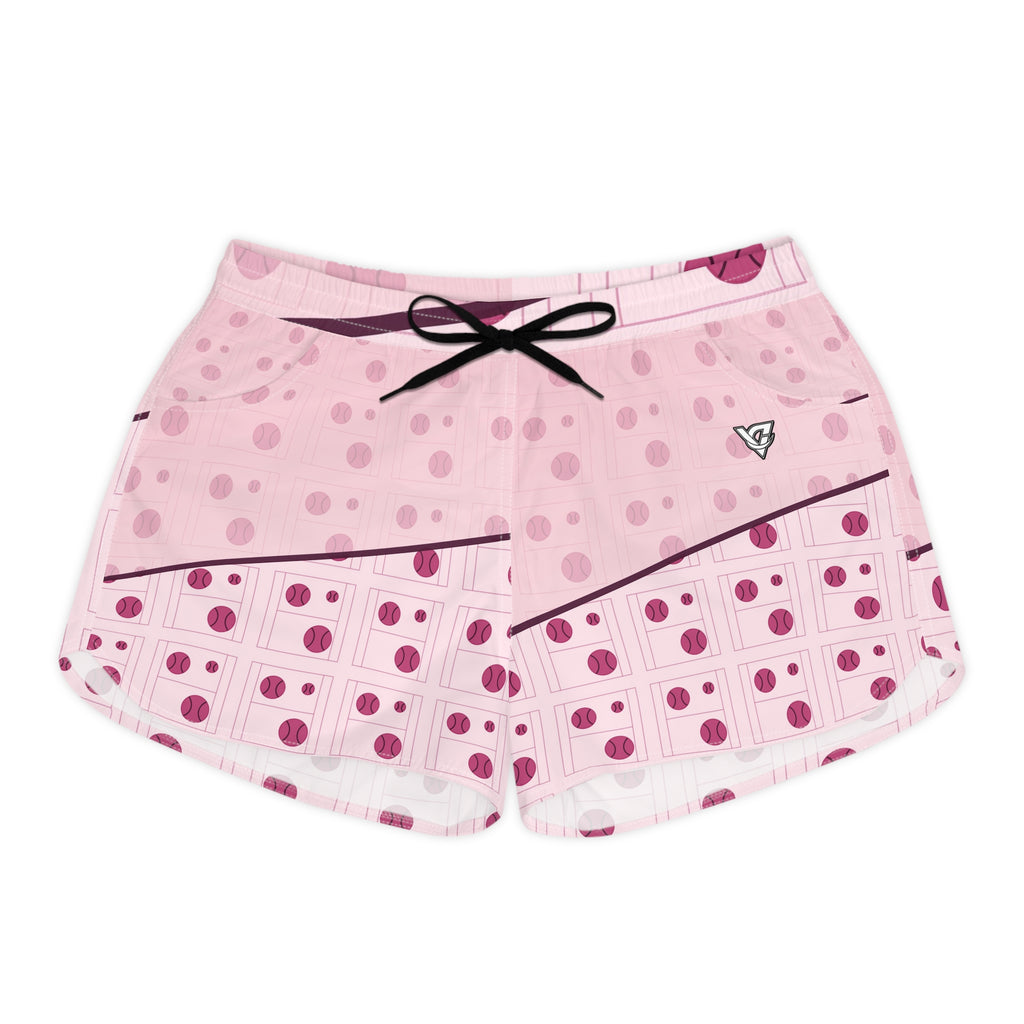 Tennis Blush Rose Baseline Seam Women's Athletic Shorts with Pockets