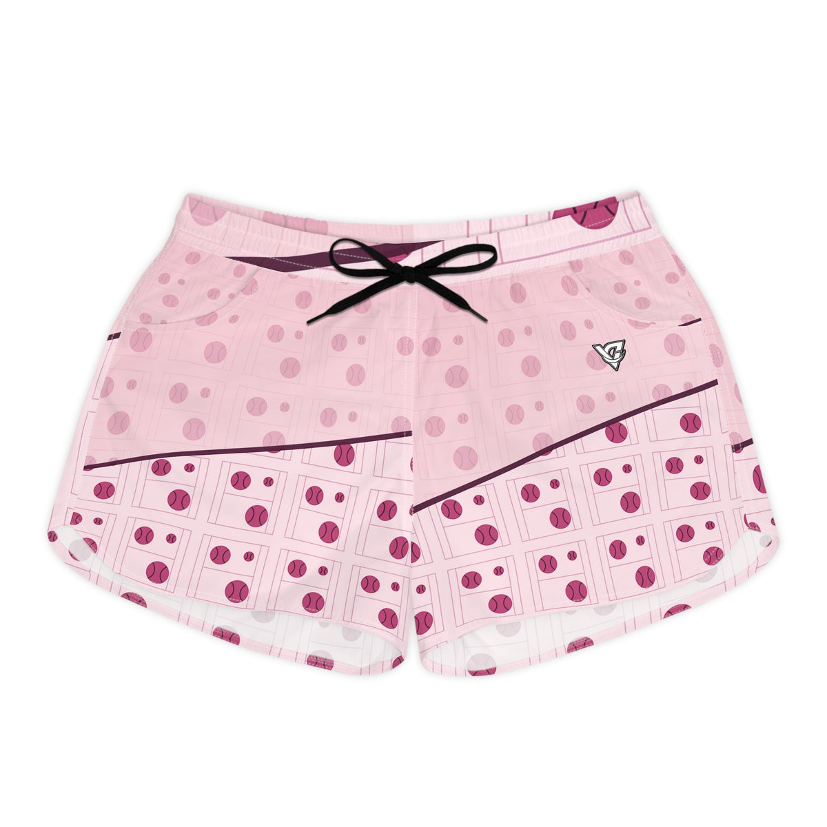 Tennis Blush Rose Baseline Seam Women's Athletic Shorts with Pockets