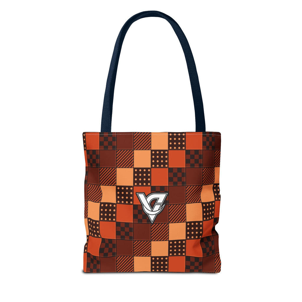 Rust Patchwork Tote Bag — All-Over Print Gym & Everyday Tote