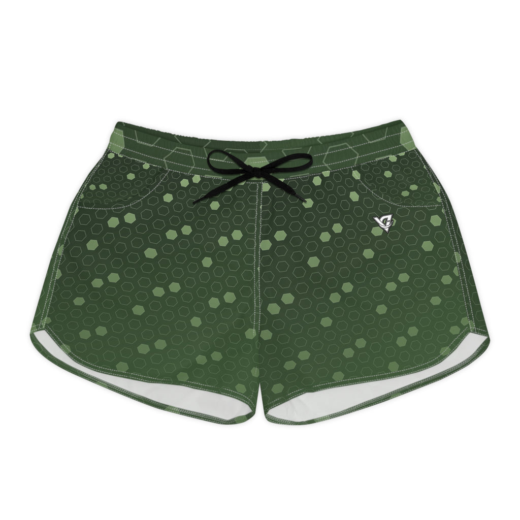Soccer Forest Camo Hex Pitch Women's Athletic Shorts with Pockets