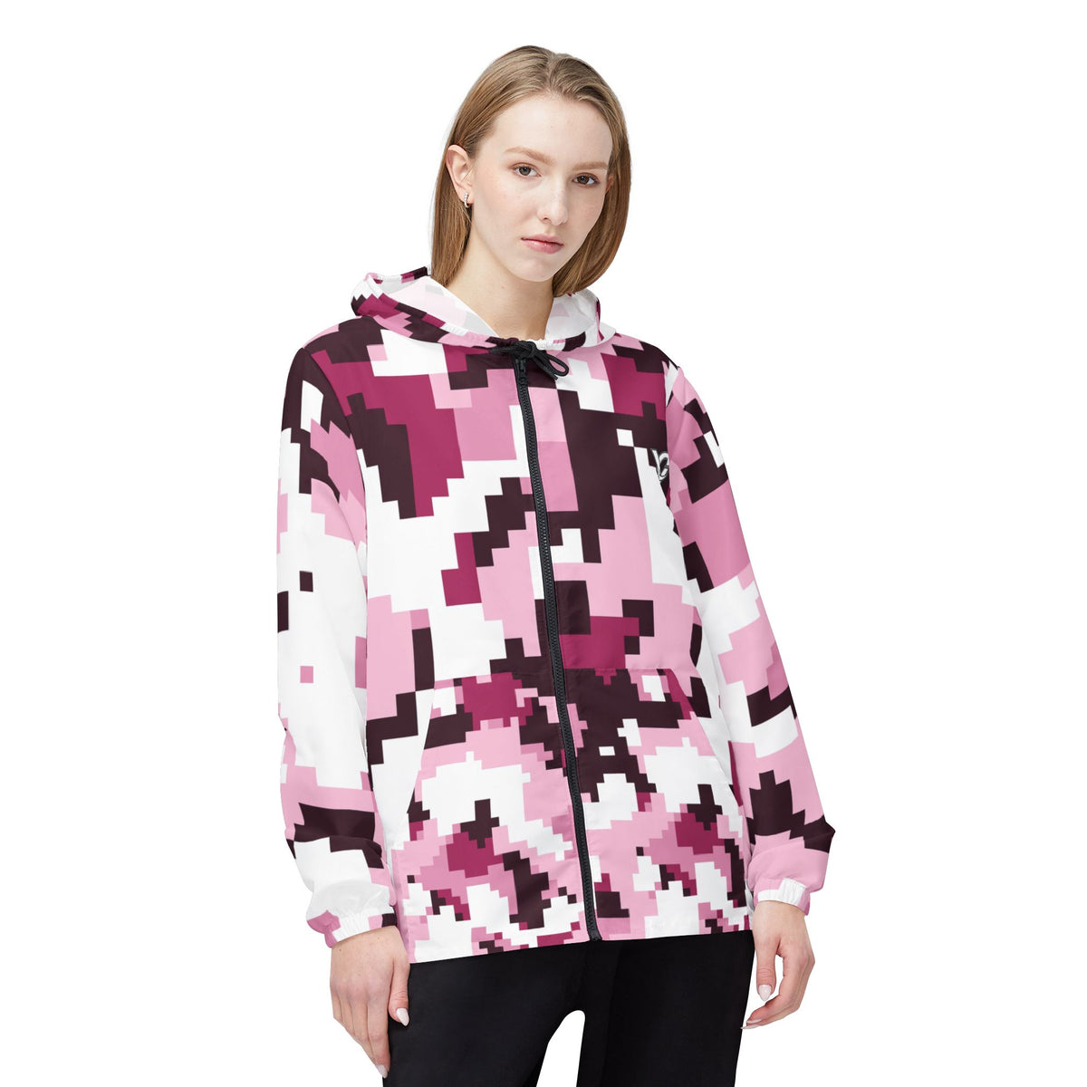 Rose Digital Camo Women's Windbreaker Jacket