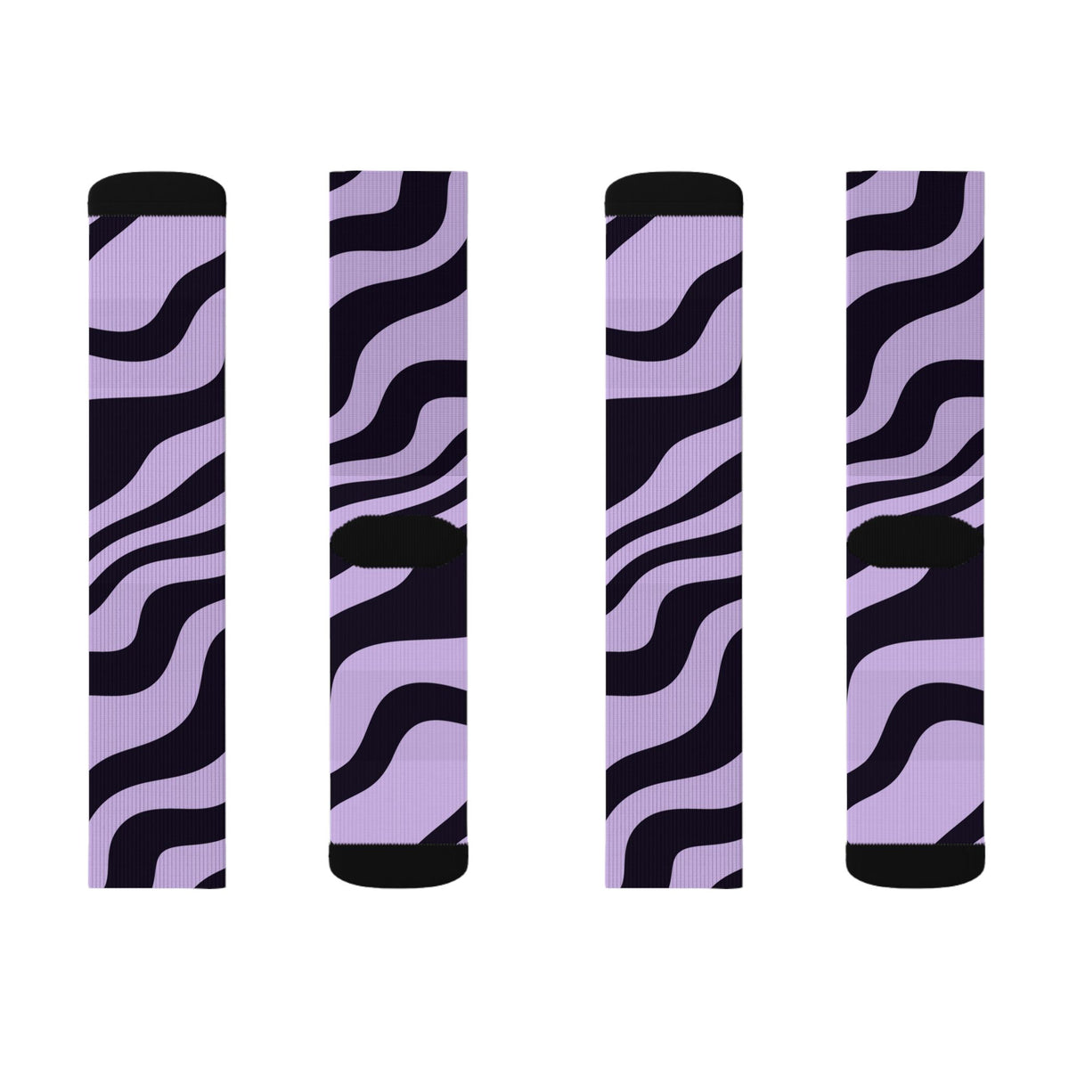 Grape Zebra Athletic Crew Socks