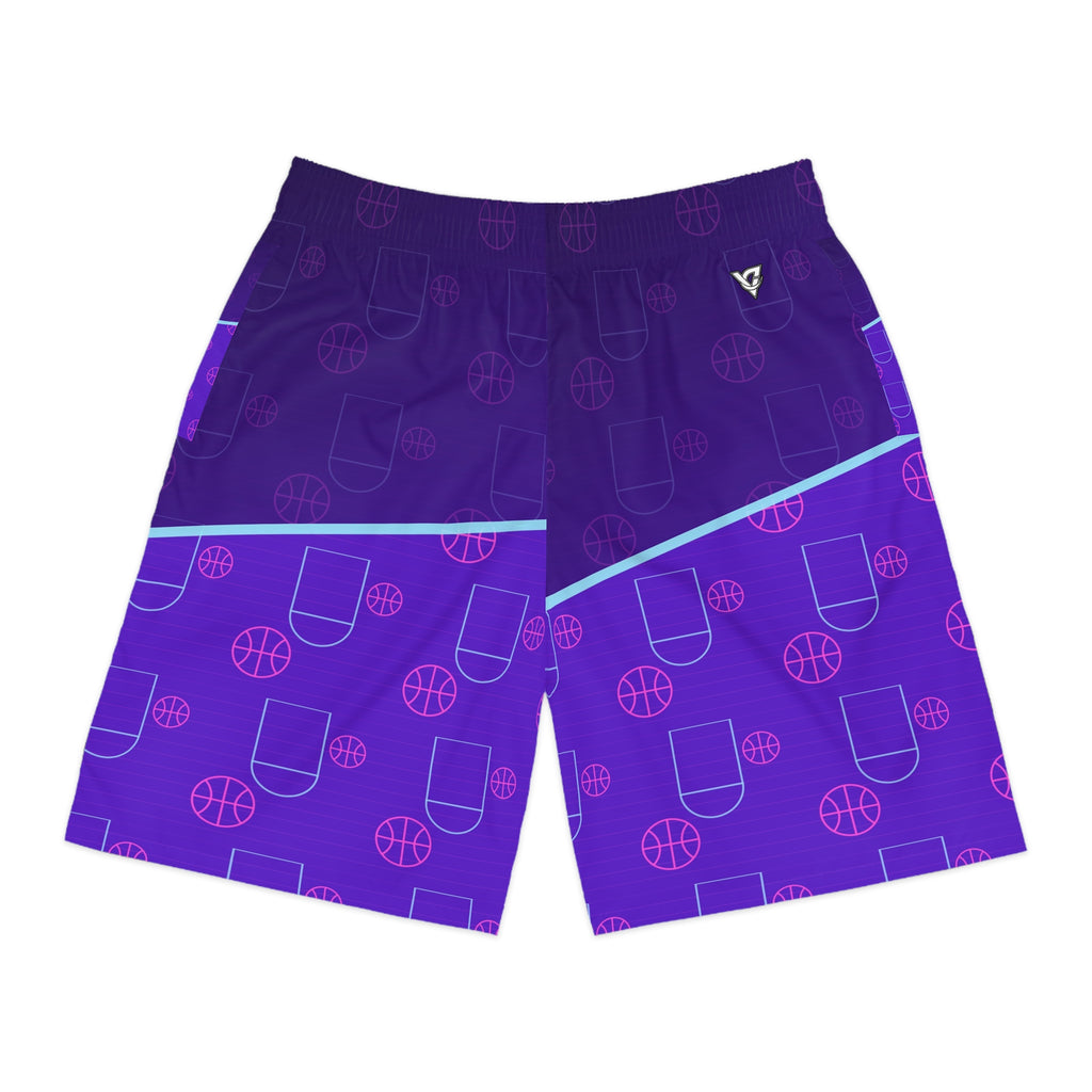 Basketball Ultra Violet Court Seam Men's Athletic Shorts with Pockets