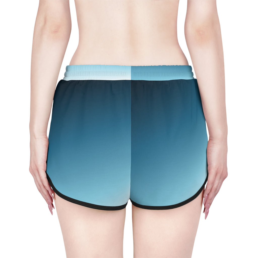 Women's Glacier Ombre Relaxed Shorts — All-Over Print Running & Workout Shorts