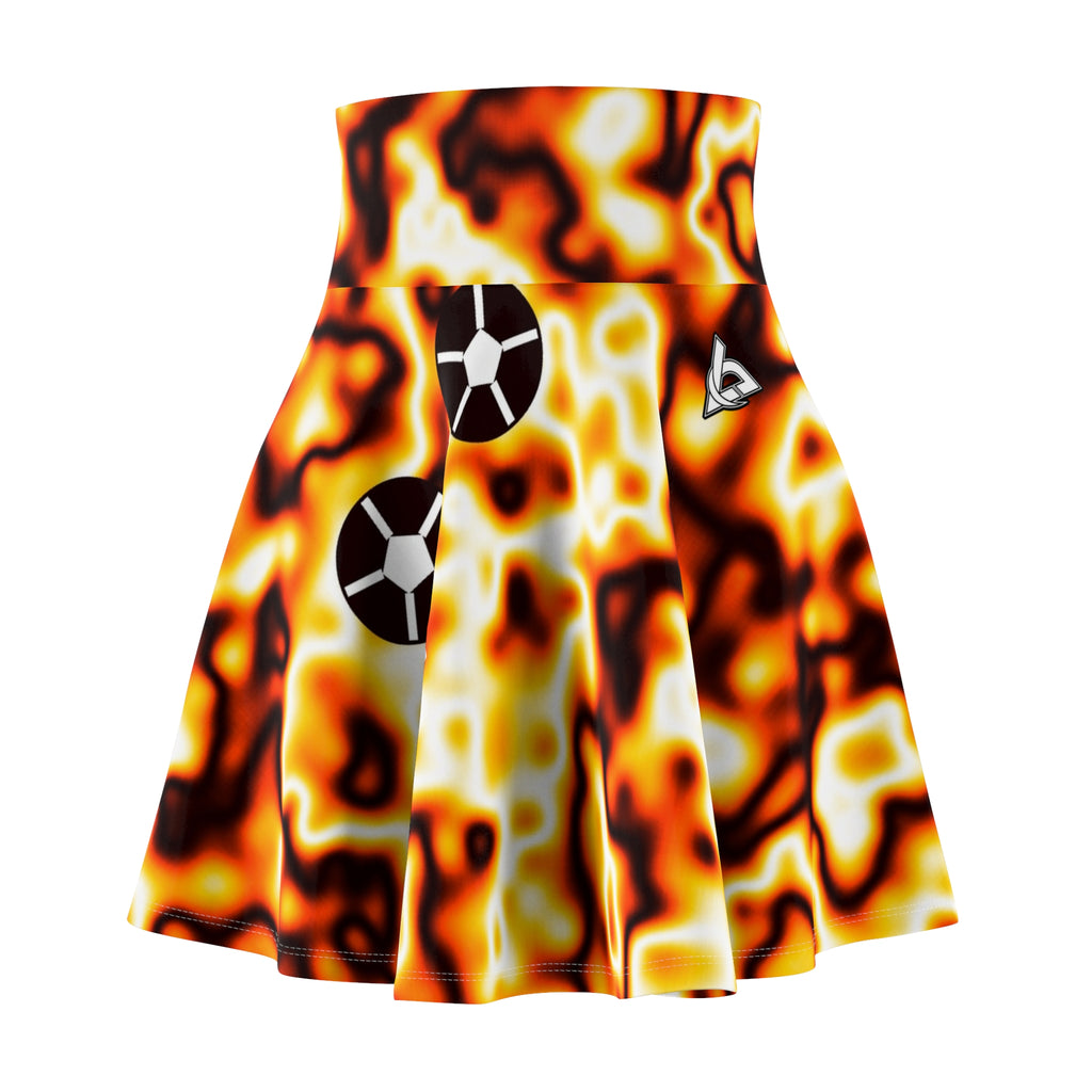 Soccer Solar Flare Marble Flow Women's Athletic Skater Skirt