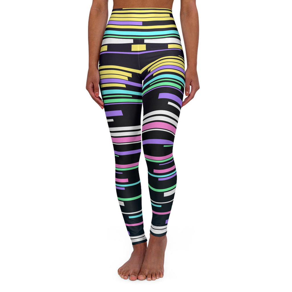 Pastel Glitch High-Waisted Yoga Leggings