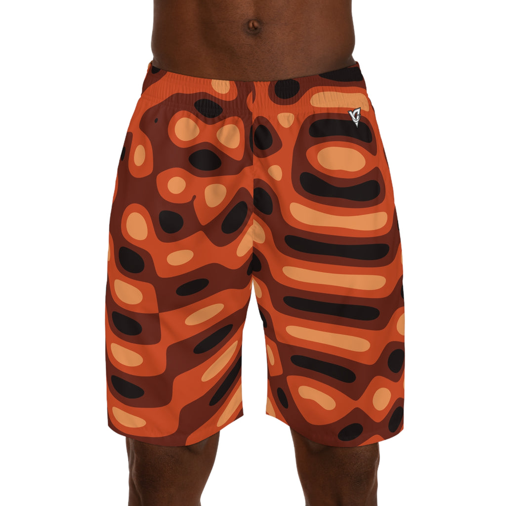 Men's Rust Ripple Performance Jogger Athletic Shorts with Pockets