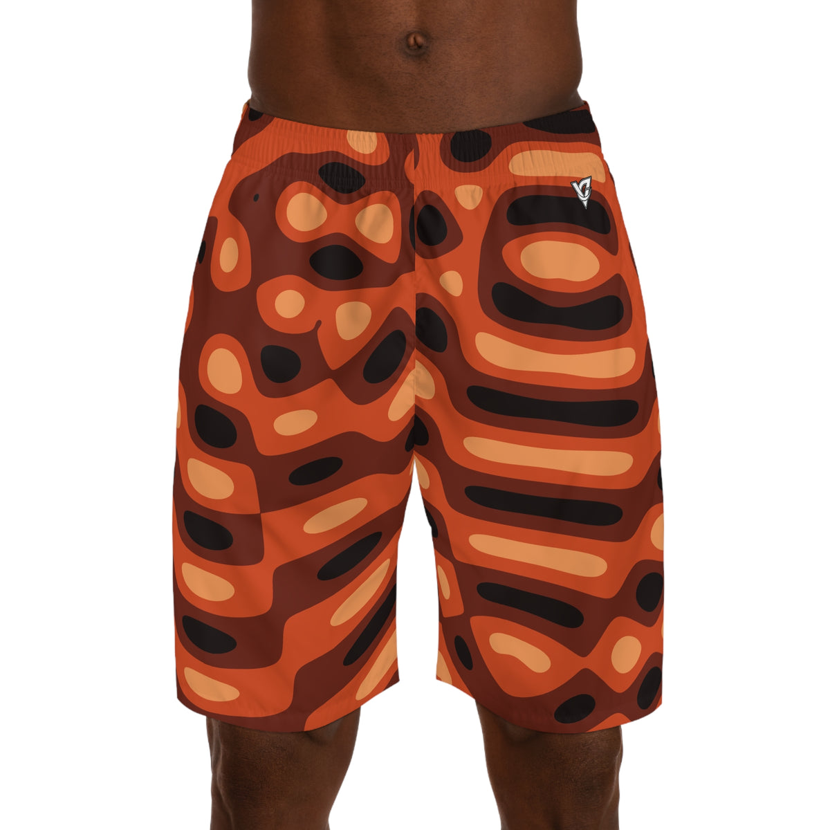 Men's Rust Ripple Performance Jogger Athletic Shorts with Pockets
