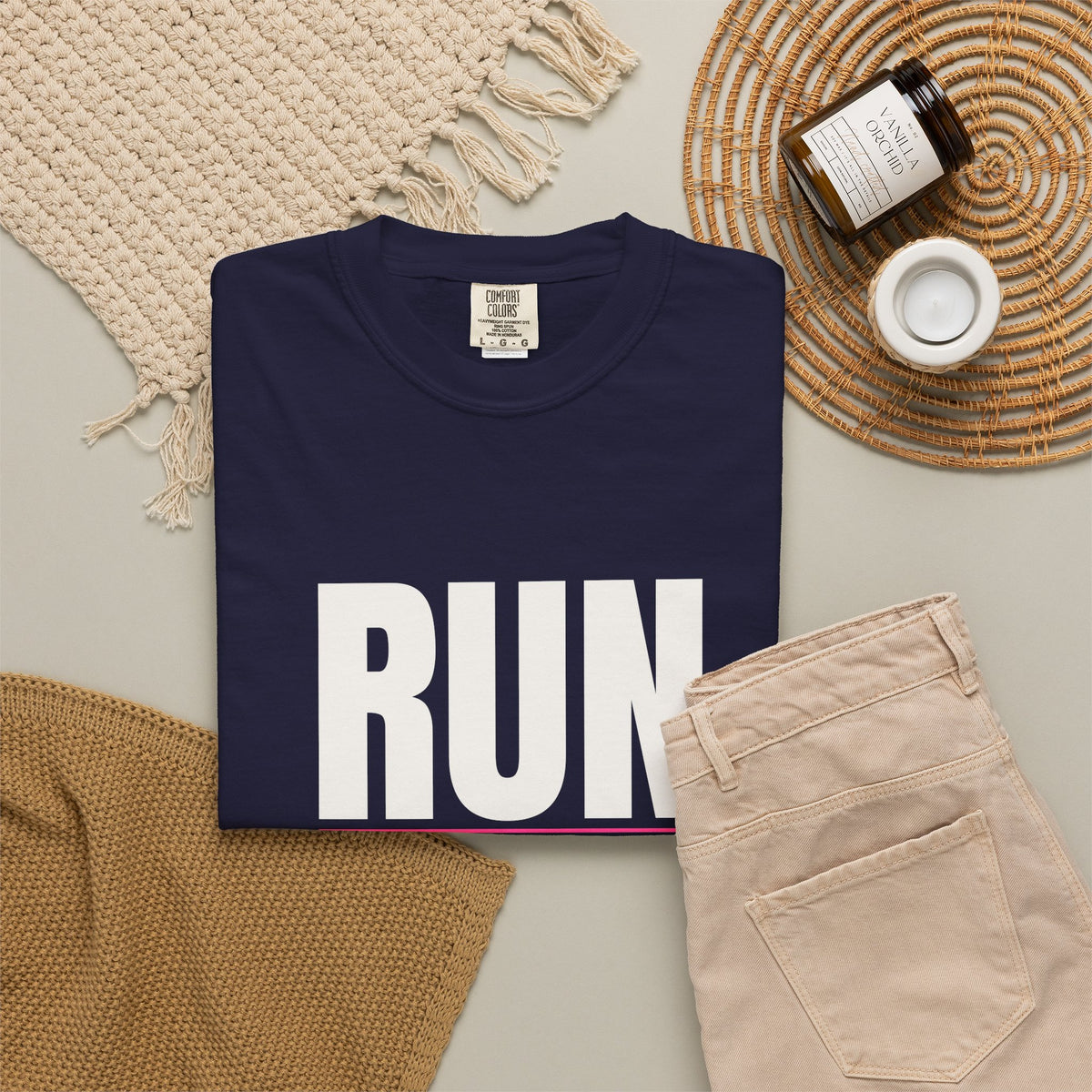 Run The Day | Women's Garment-Dyed Graphic Tee