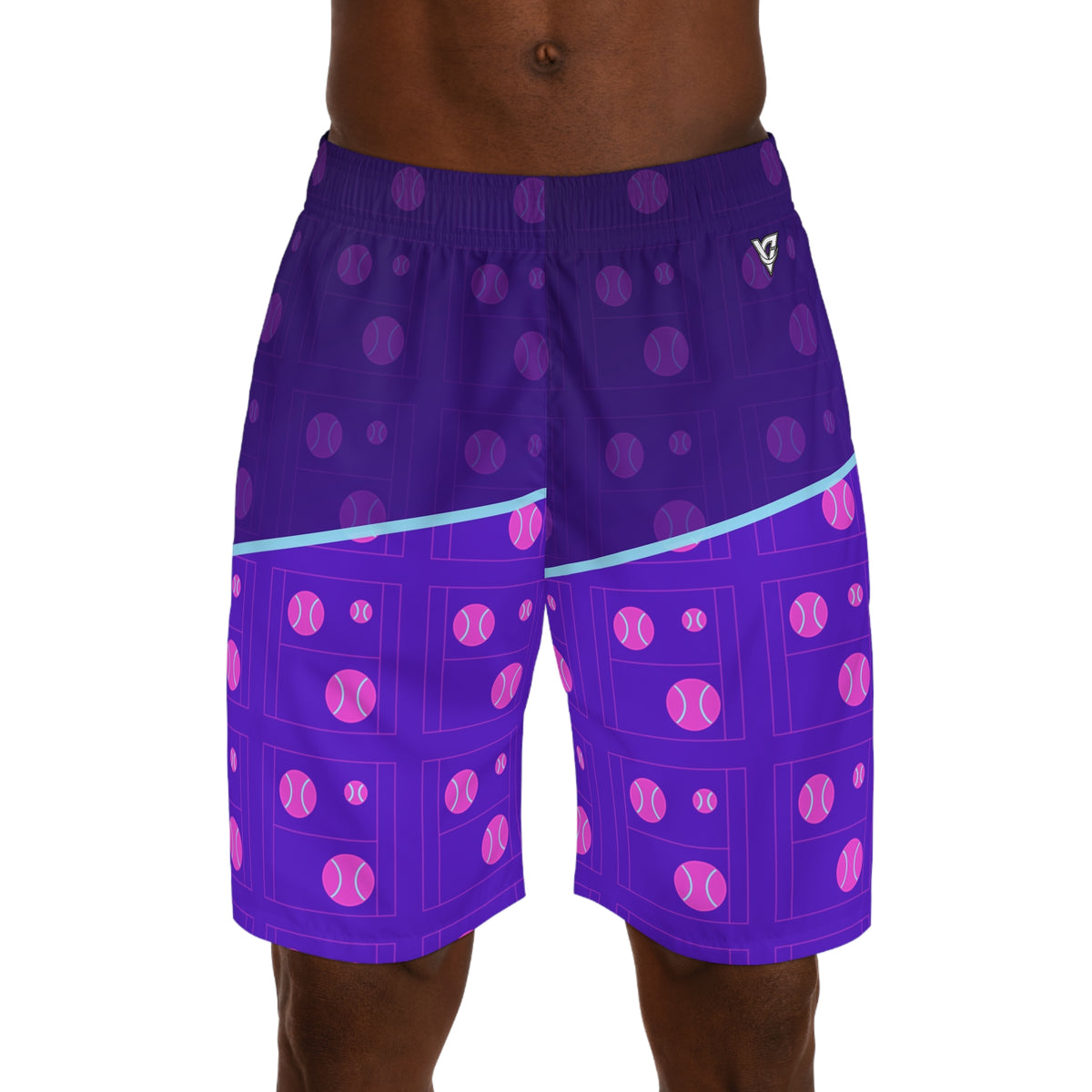 Tennis Ultra Violet Baseline Seam Men's Athletic Shorts with Pockets