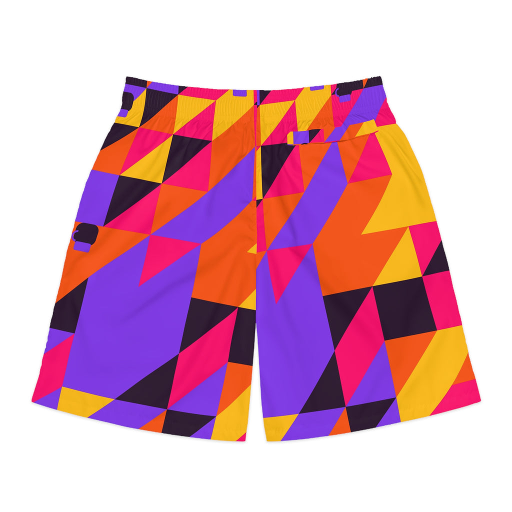 Combat Sports Berry Blast Prism Block Men's Athletic Shorts with Pockets