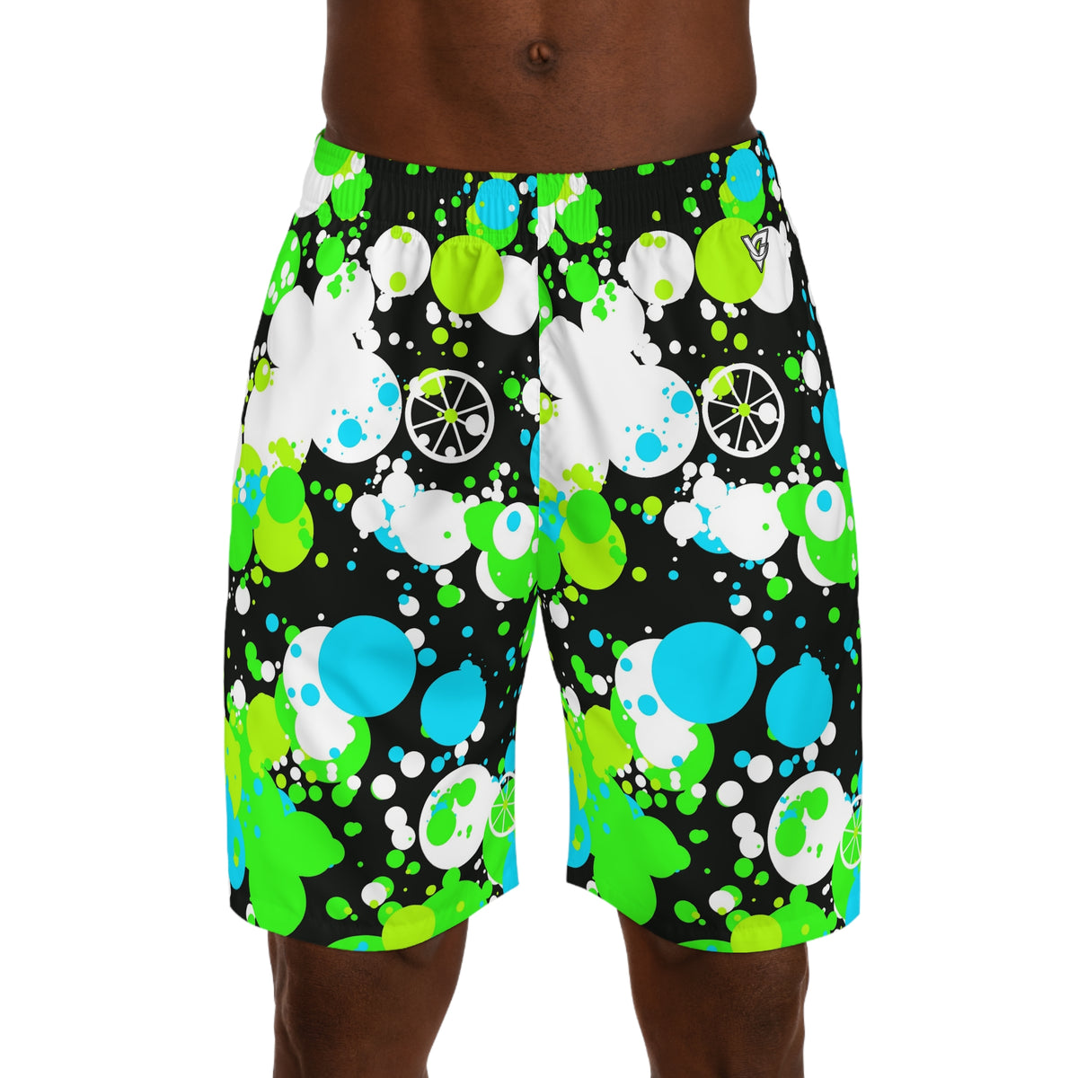 Cycling Lime Riot Splash Zone Men's Athletic Shorts with Pockets