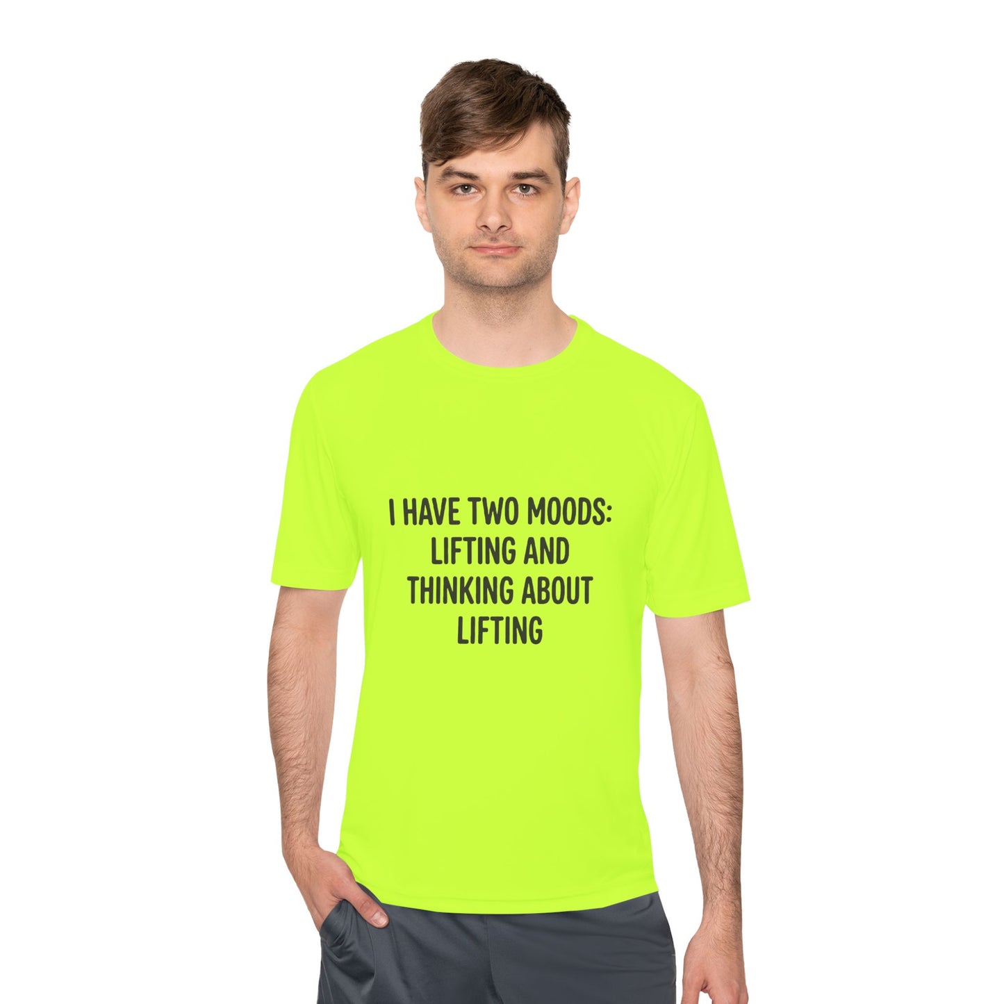 Lifting & Thinking About Lifting Tee — Workout Humor Moisture‑Wicking Shirt