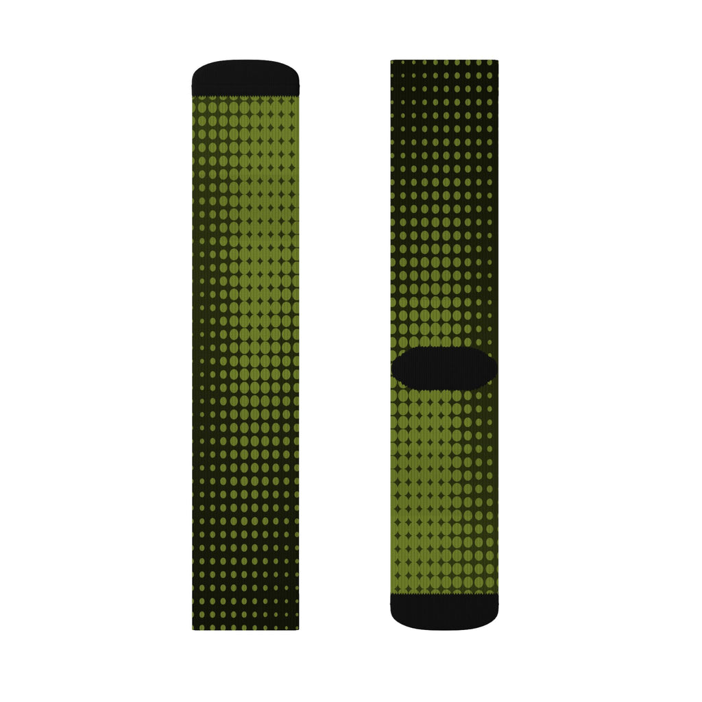Olive Halftone Athletic Crew Socks