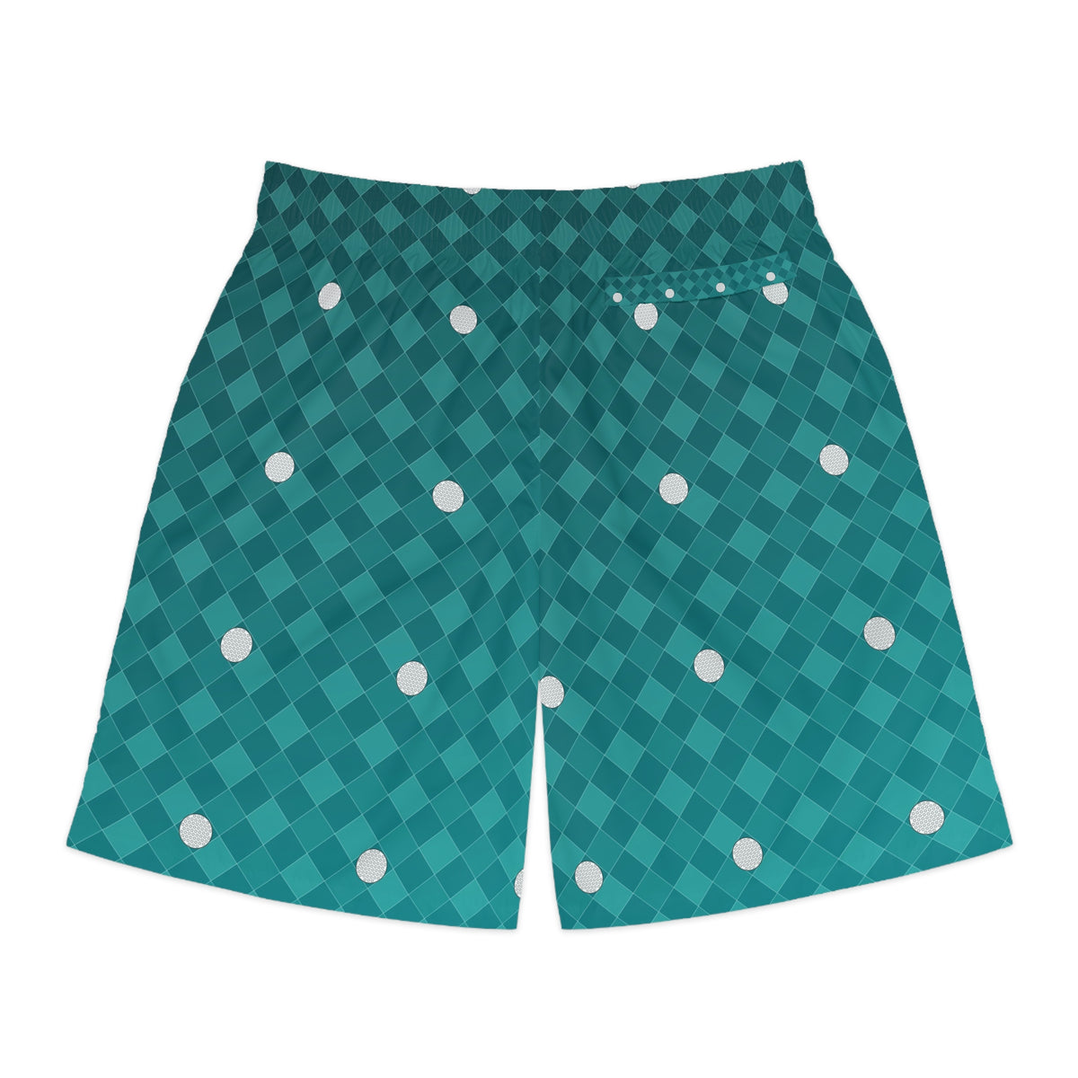 Golf Teal Wave Dimple Links Men's Athletic Shorts with Pockets