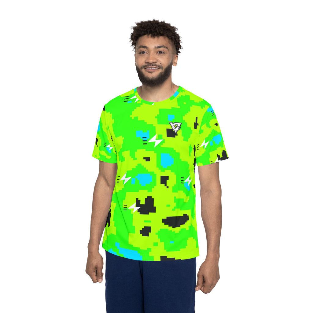 Running Lime Riot Pixel Camo Men's Sports Jersey