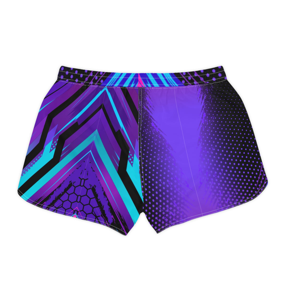 Women's Multipurpose Athletic Shorts with Pockets – Cyber Circuit Purple & Teal