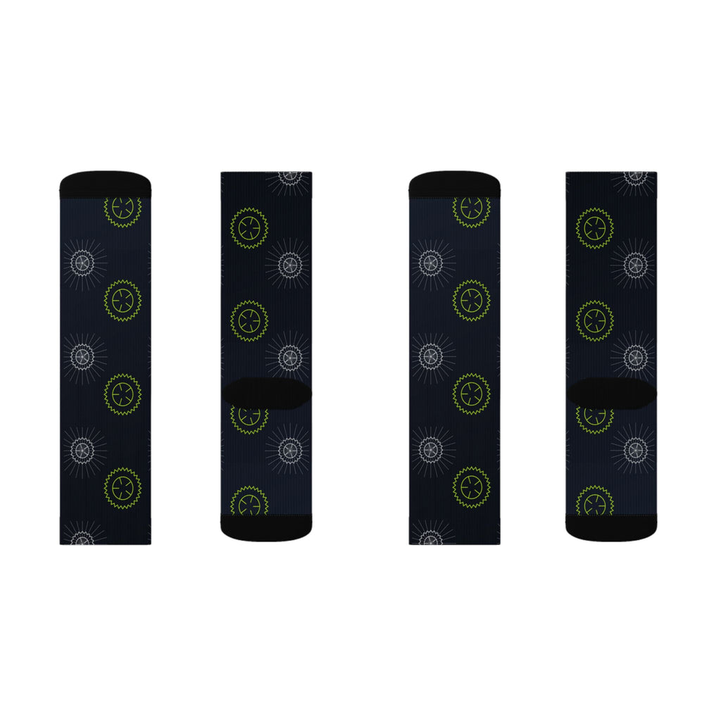 Cycling Volt Night Chainring Athletic Crew Socks
