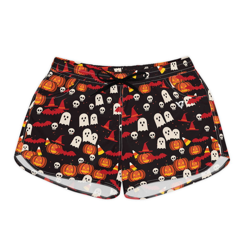 Women's Multipurpose Athletic Shorts with Pockets | Halloween Blood Moon Spooky Mix