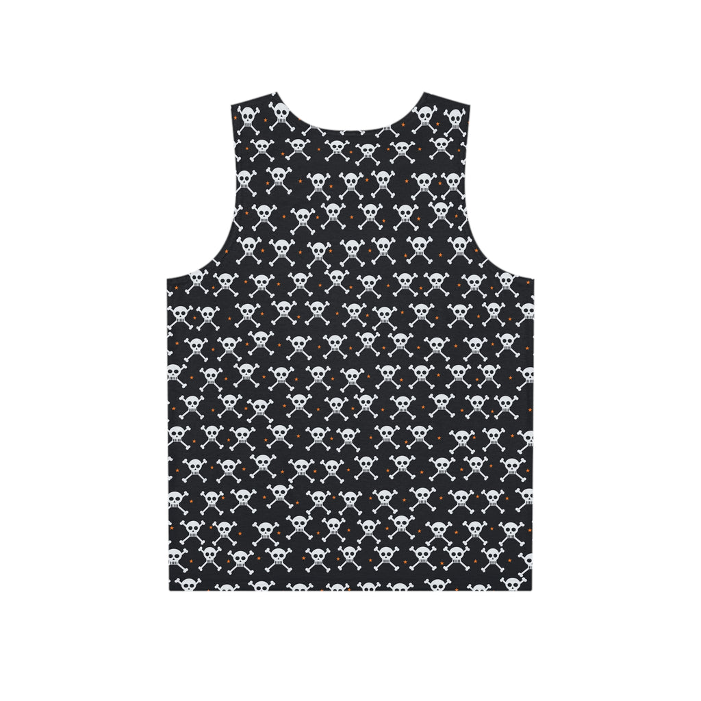 Halloween Graveyard Grey Skull & Crossbones Men's Athletic Tank