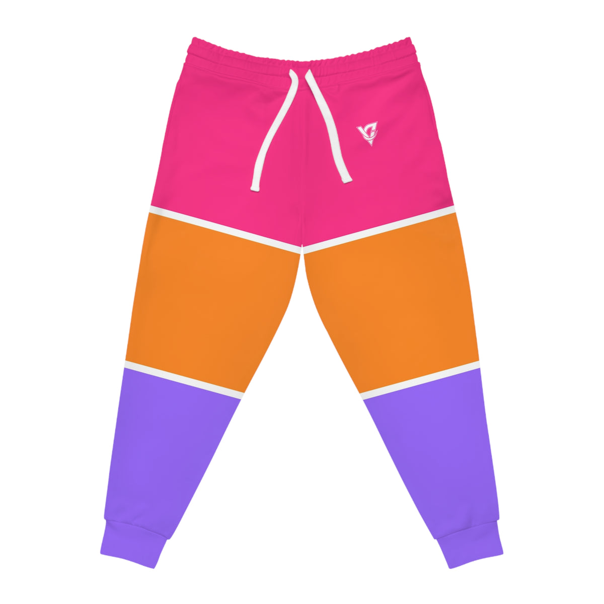 Women's Color Block Pop Joggers – Colorful All-Over Print Athletic Jogger Pants