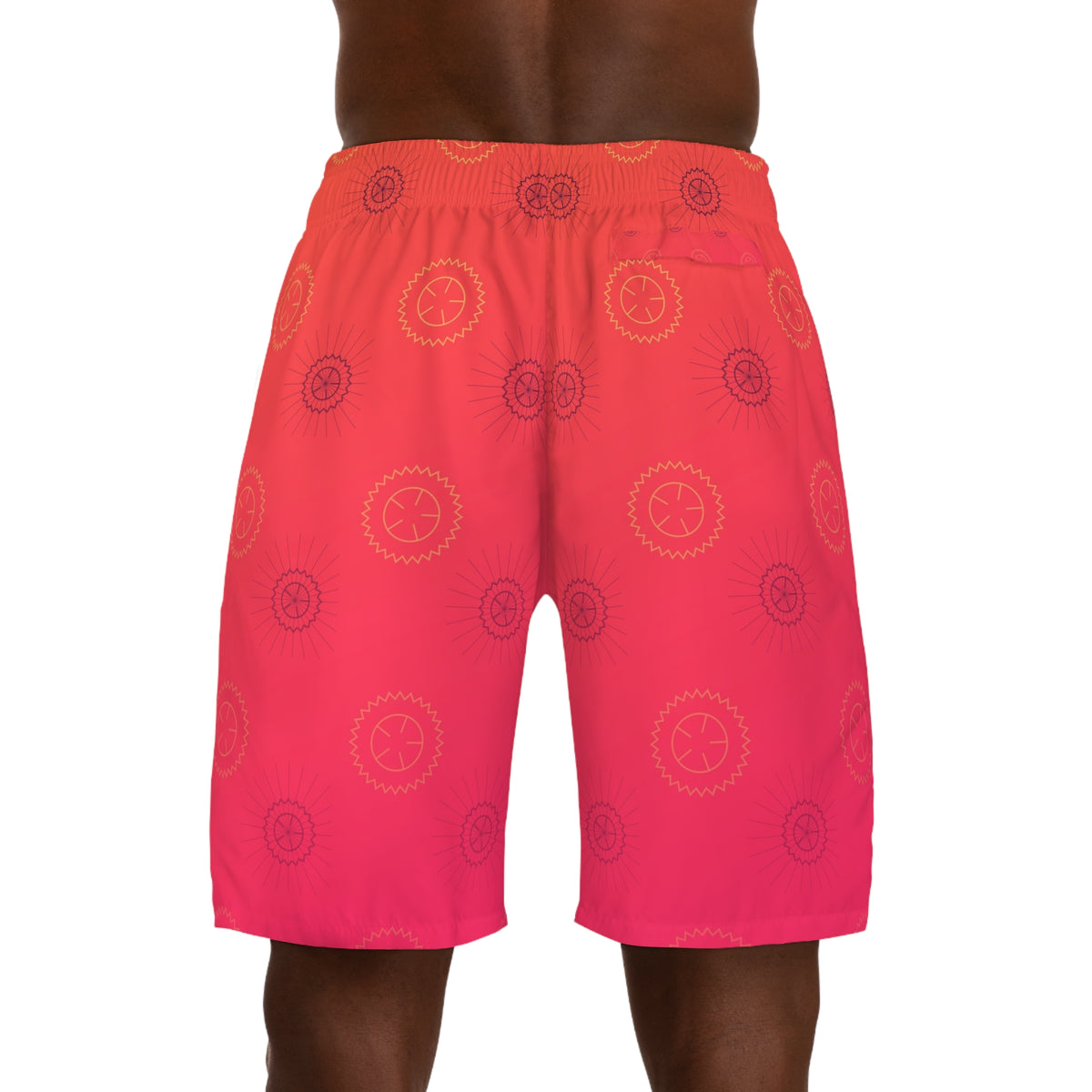 Cycling Sunset Fade Chainring Men's Athletic Shorts with Pockets