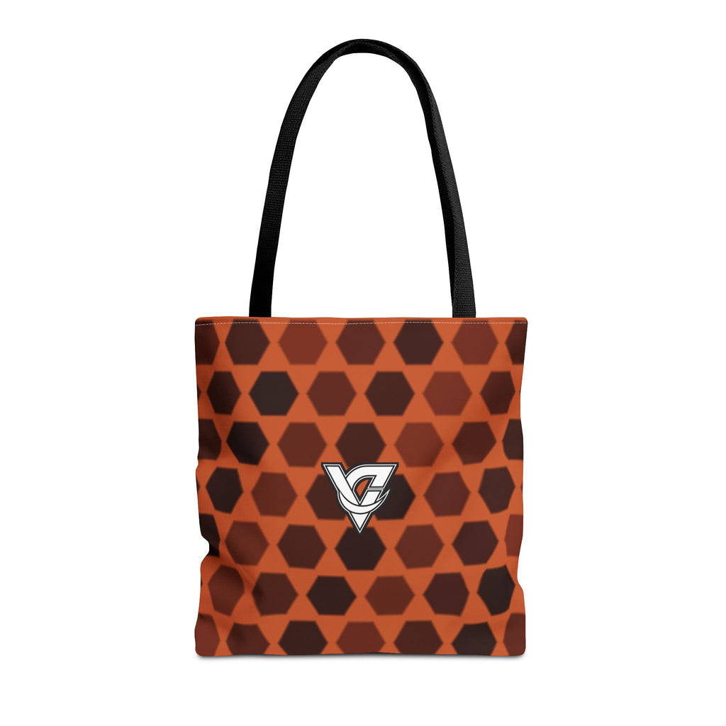 Auburn Hex Grid Tote Bag — All-Over Print Gym & Everyday Tote