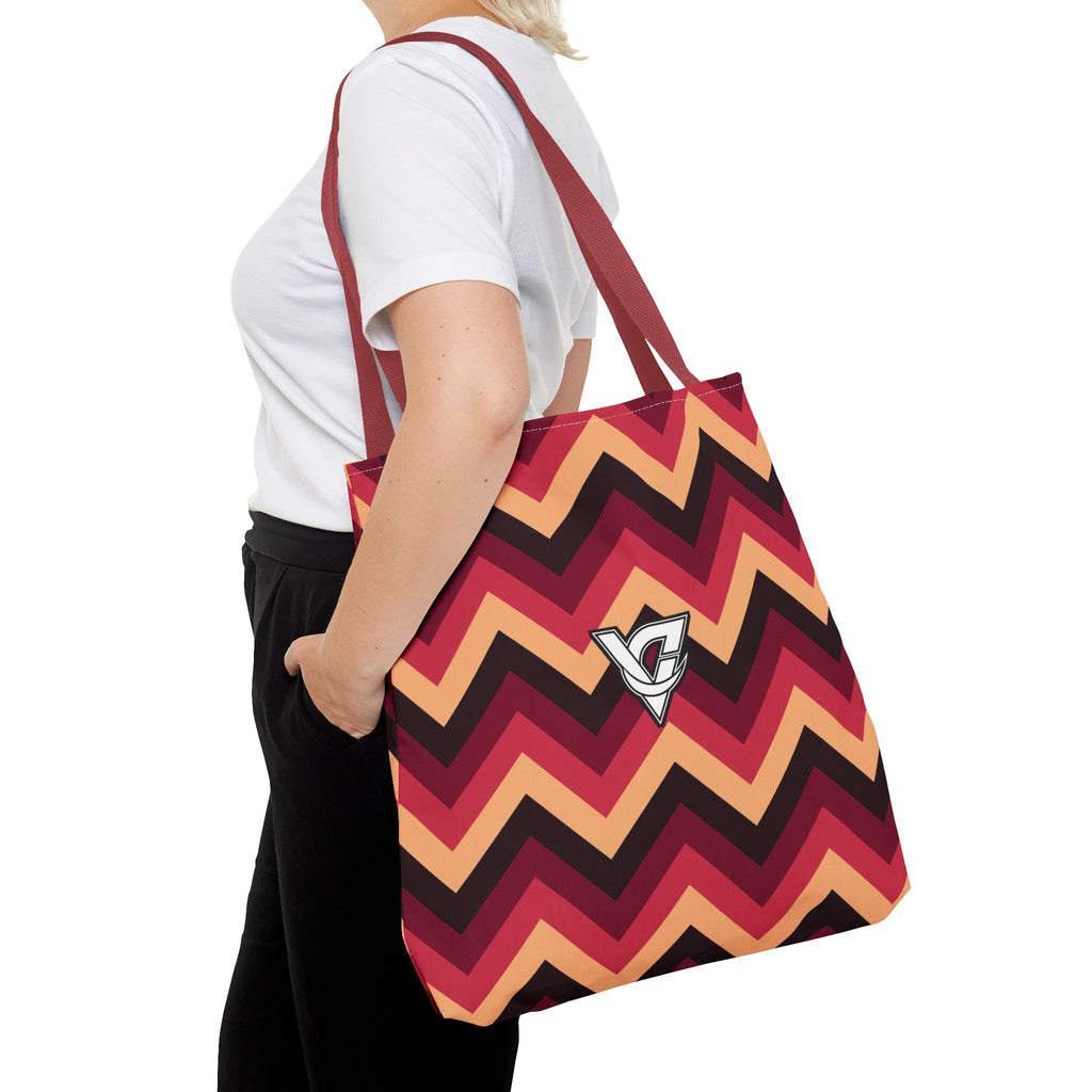 Cranberry Chevron Tote Bag — All-Over Print Gym & Everyday Tote