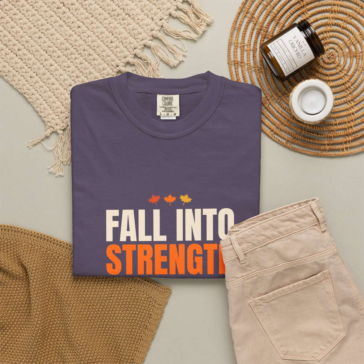 Fall Into Strength | Women's Garment-Dyed Graphic Tee