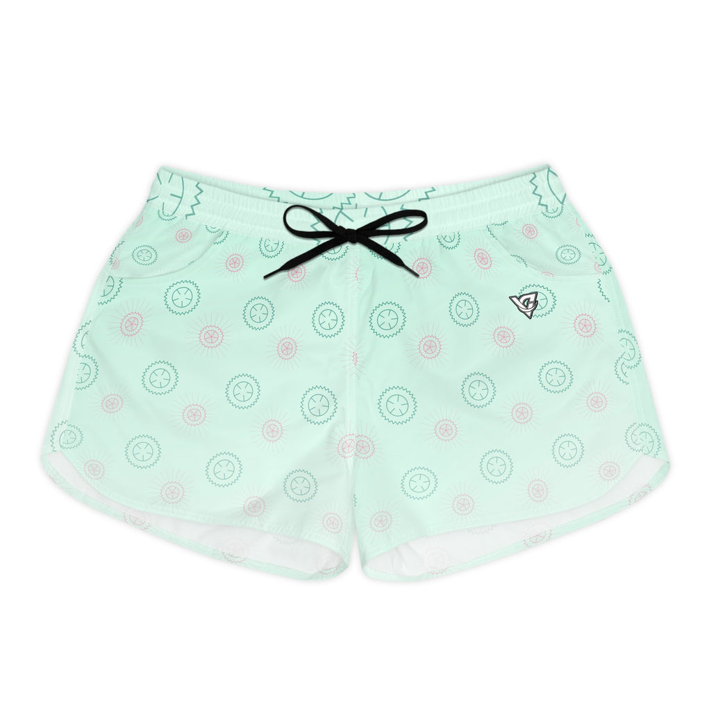 Cycling Mint Glow Chainring Women's Athletic Shorts with Pockets