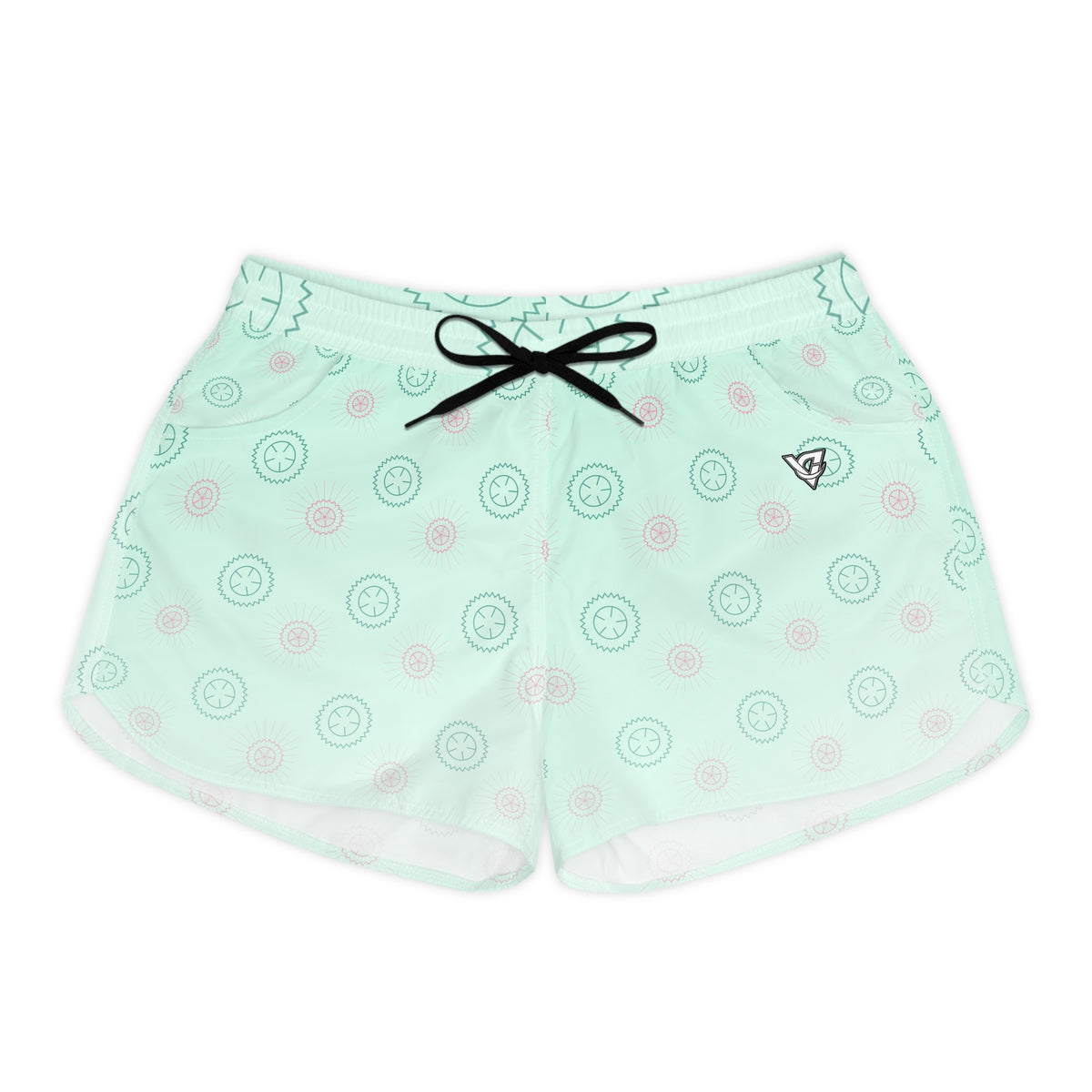 Cycling Mint Glow Chainring Women's Athletic Shorts with Pockets