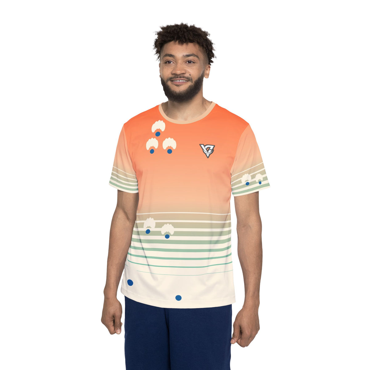 Yoga Papaya Splash Horizon Fade Men's Sports Jersey