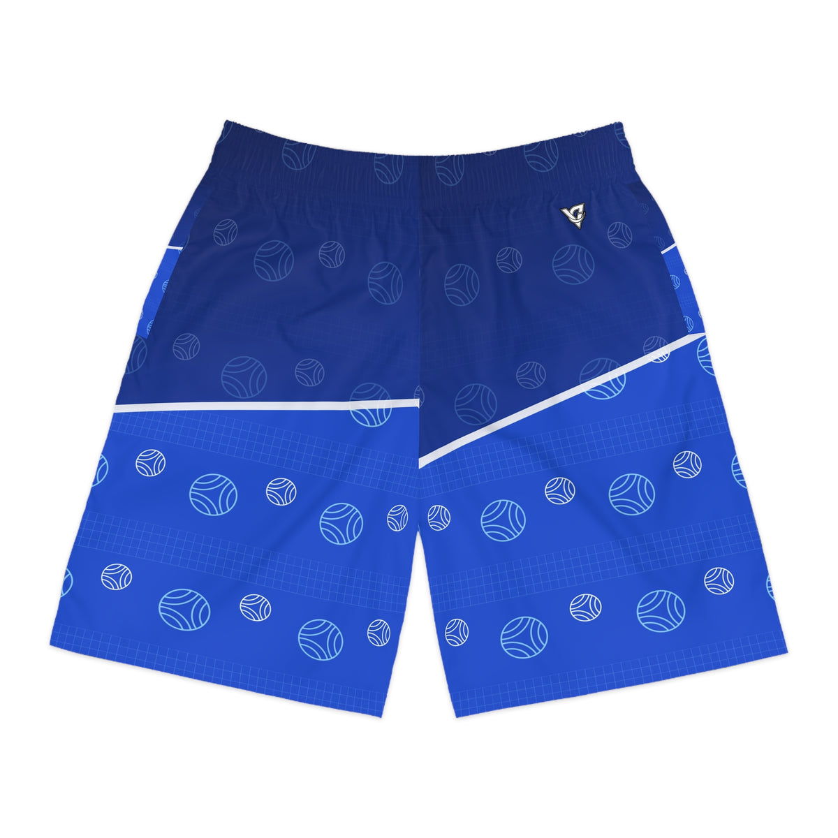 Volleyball Royal Ice Spike Panel Men's Athletic Shorts with Pockets