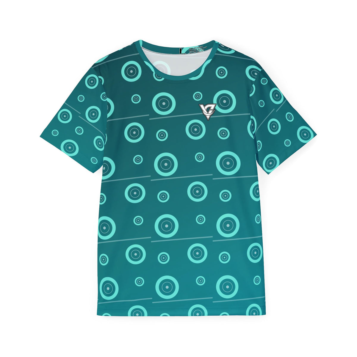 Training & Gym Teal Wave Iron Plate Men's Sports Jersey