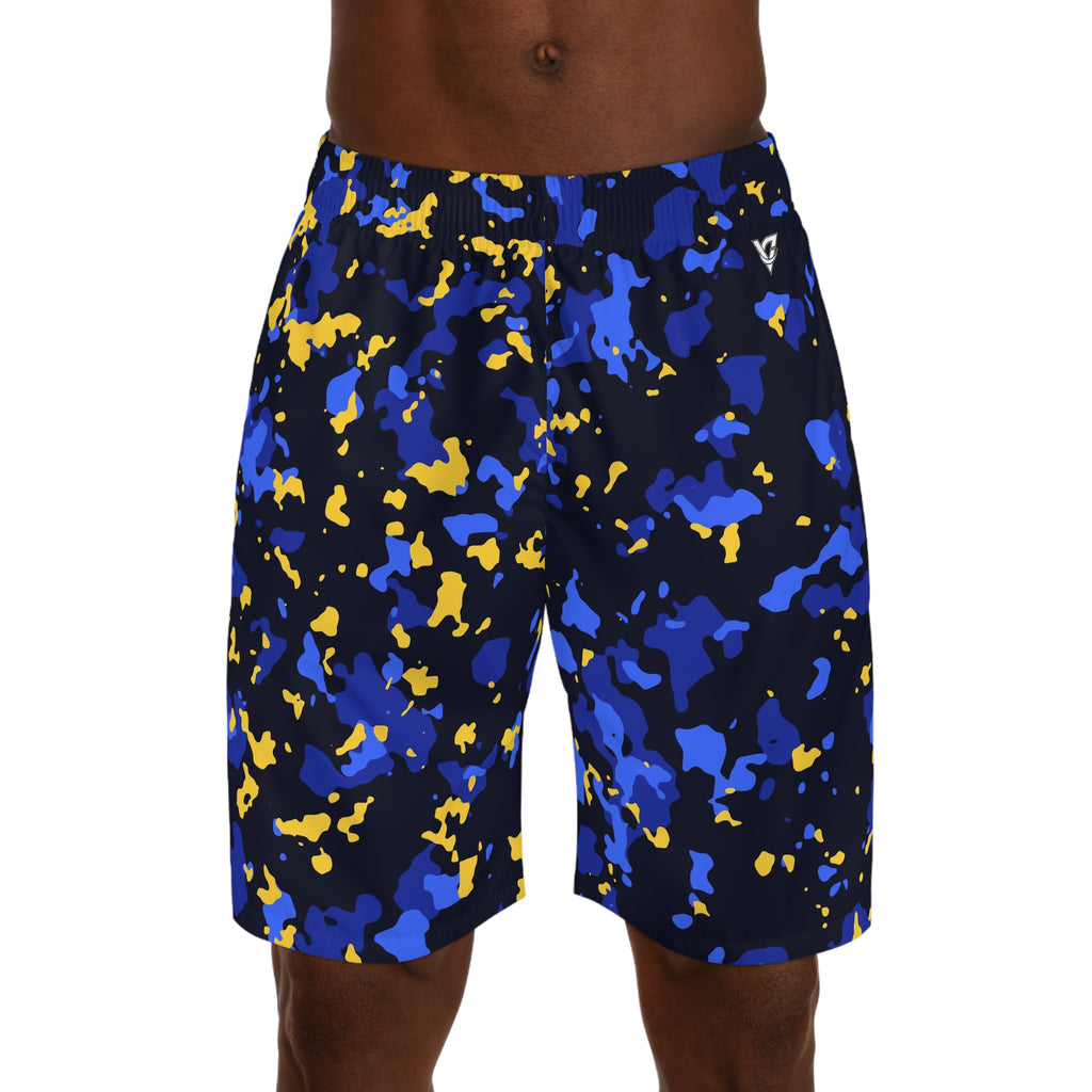 Men's Royal Splatter Performance Jogger Athletic Shorts with Pockets