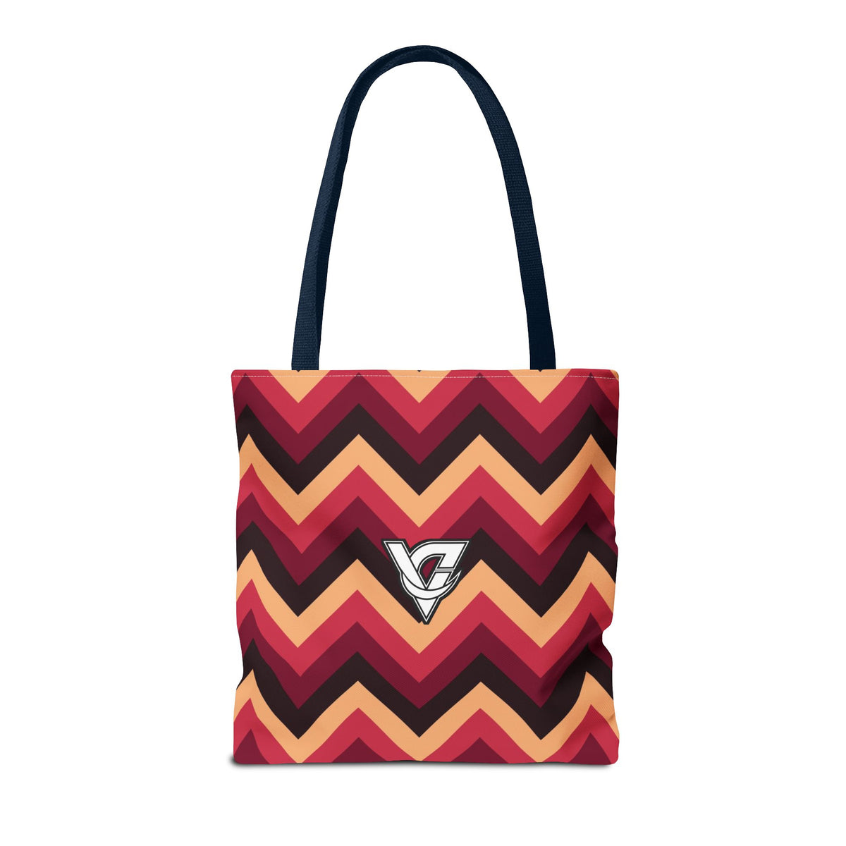 Cranberry Chevron Tote Bag — All-Over Print Gym & Everyday Tote