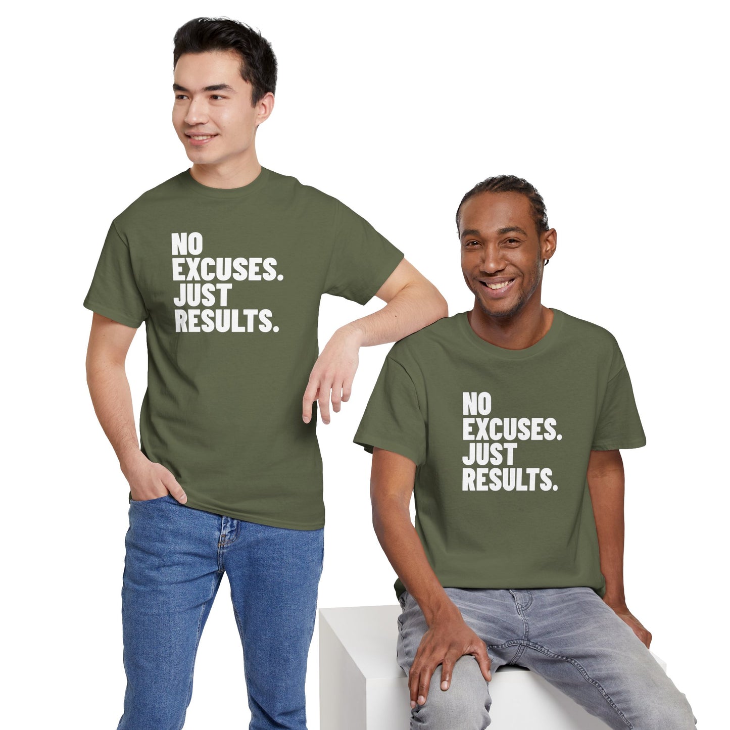 No Excuses Just Results | Motivational Fitness T-Shirt