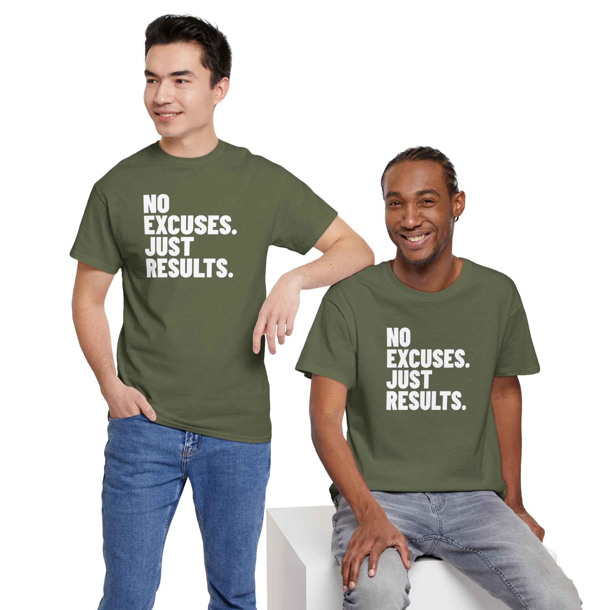 No Excuses Just Results | Motivational Fitness T-Shirt