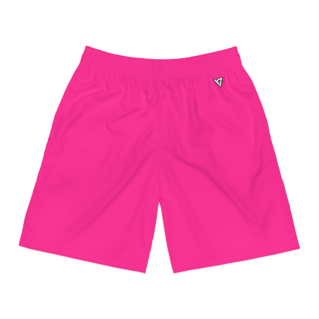 Vantacore Solid Hot Pink Men's Athletic Shorts with Pockets