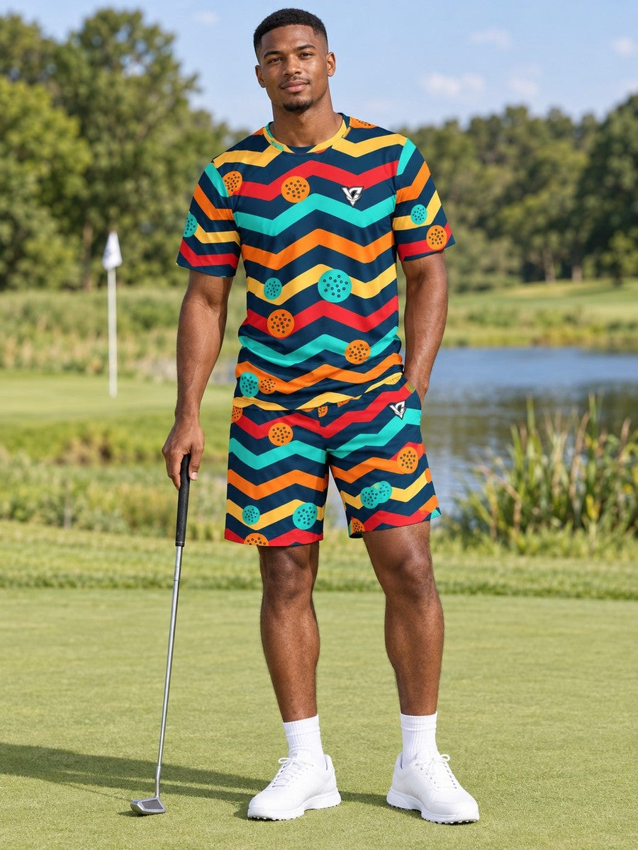 Golf Tropic Heat Chevron Rush Men's Sports Jersey - front view