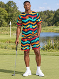 Golf Tropic Heat Chevron Rush Men's Athletic Shorts with Pockets - front view