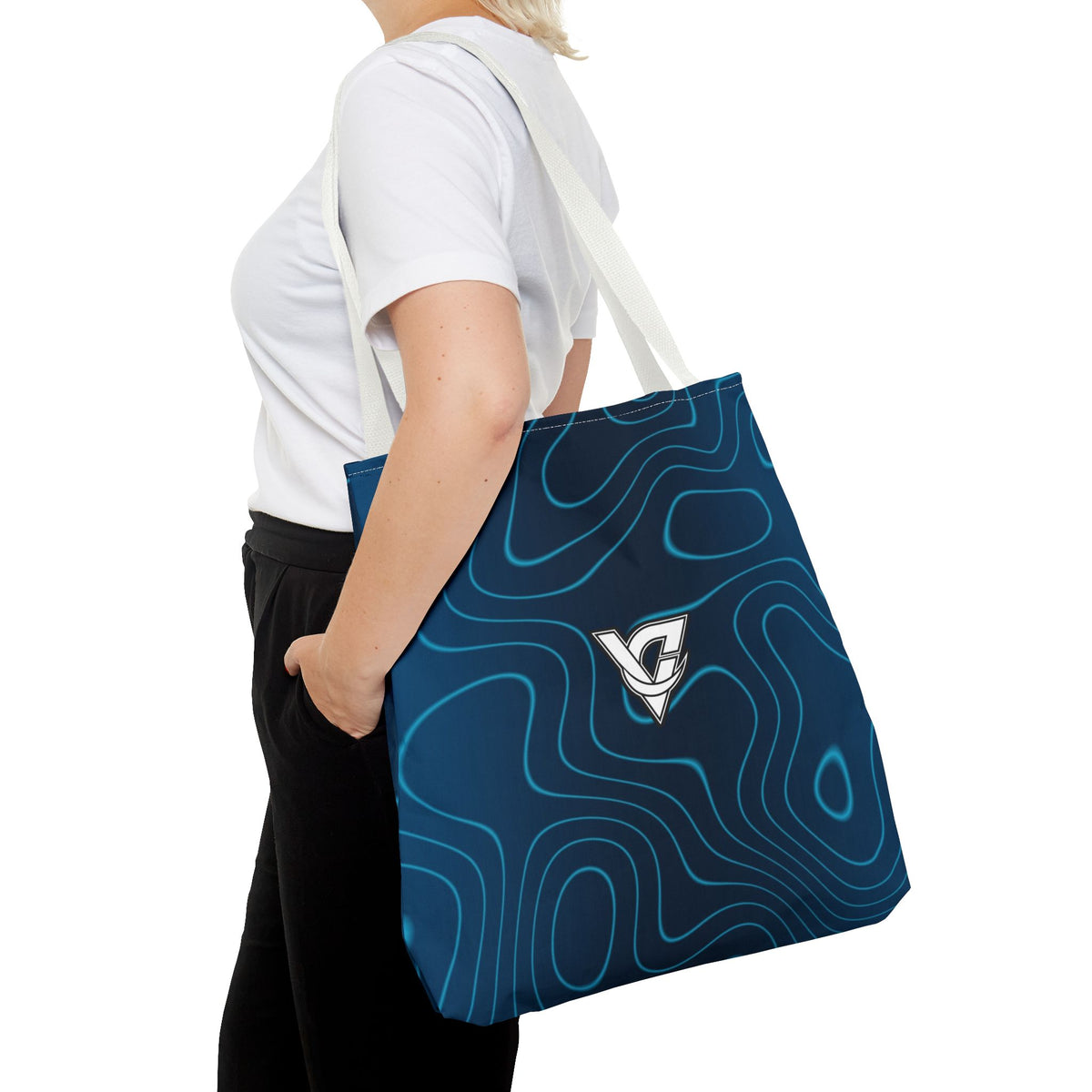 Ocean Topo Tote Bag — All-Over Print Gym & Everyday Tote
