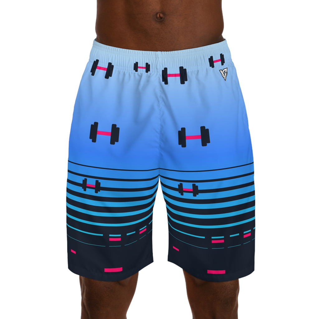 Training & Gym Arctic Neon Horizon Fade Men's Athletic Shorts with Pockets