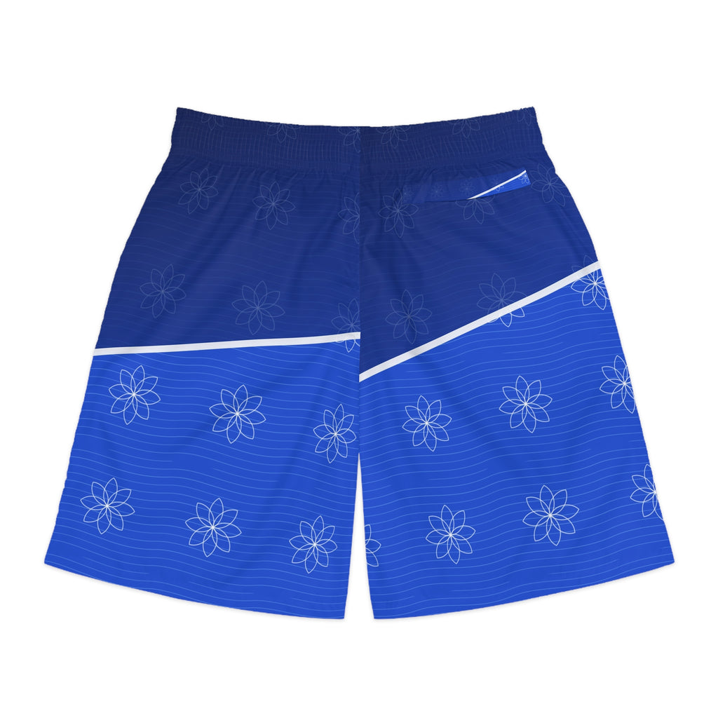 Yoga Royal Ice Flow Lotus Men's Athletic Shorts with Pockets