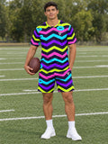 Football Violet Volt Chevron Rush Men's Sports Jersey - front view