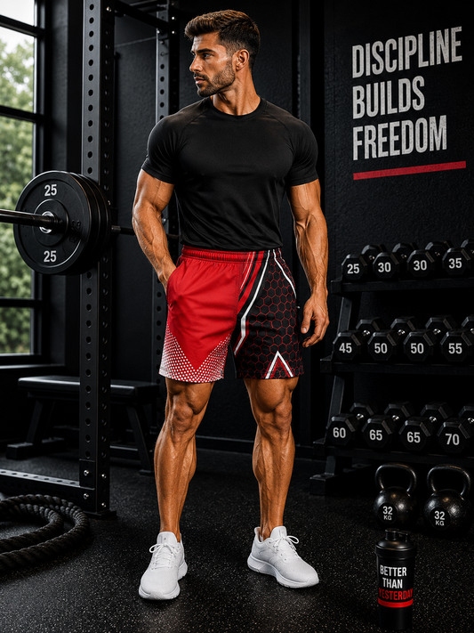 Men's Crimson Hex Elite Athletic Multipurpose Shorts