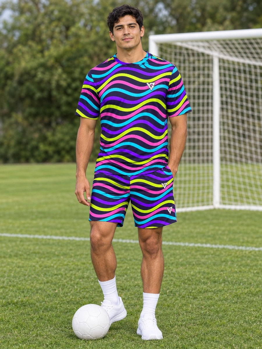 Soccer Violet Volt Wave Rider Men's Sports Jersey - front view